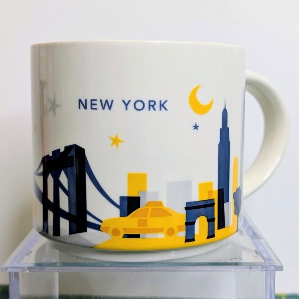 Starbucks New York City Coffee Mug, Yellow Blue You Are Here Series